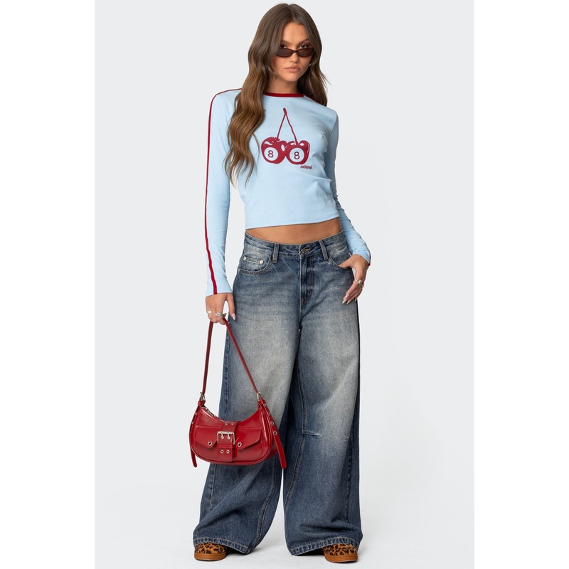 Skater Girl Washed Low Rise Jeans BLUE WASHED XS