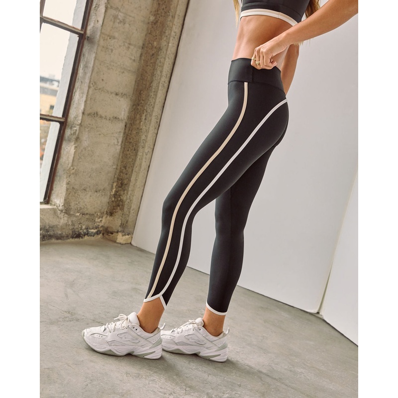 Victory Lap Contrast Piping Leggings Black Multi XS