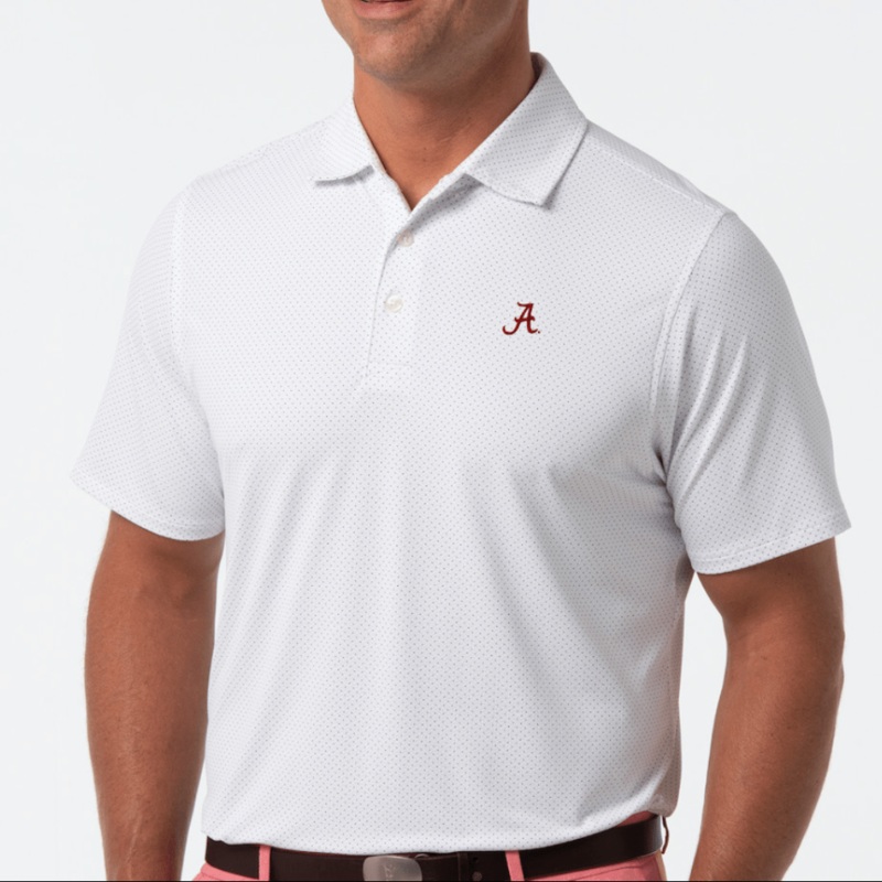 ALABAMA | DRADDY SPORT CAPTAIN COOL POLO | COLLEGIATE WHITE SML