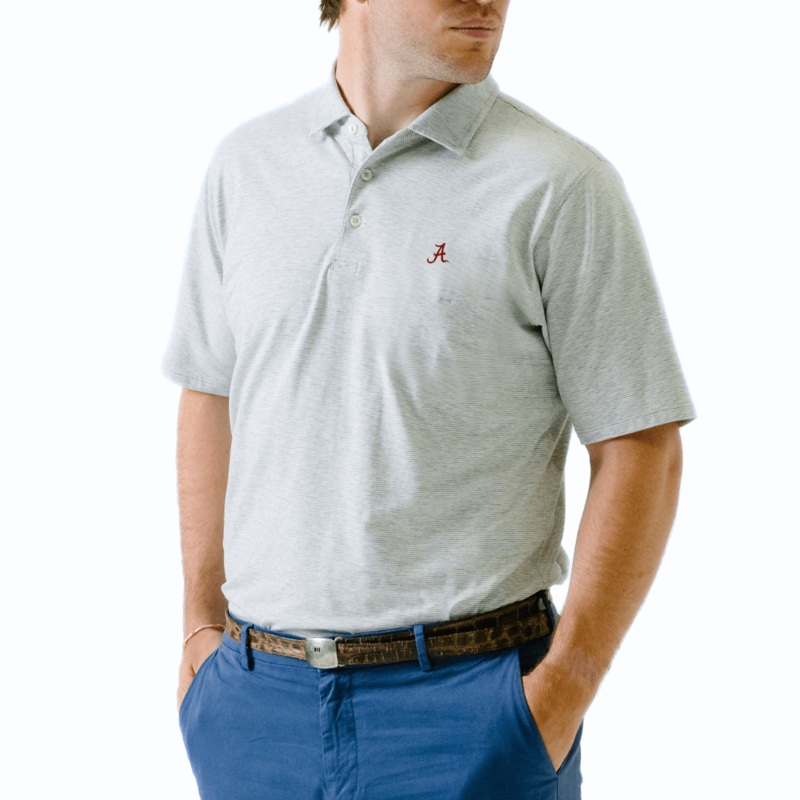 ALABAMA | VIN POLO | COLLEGIATE GREY HEATHER/WHITE SML