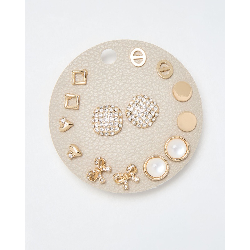 Catronia Multi Stud Earring Set Gold O/S