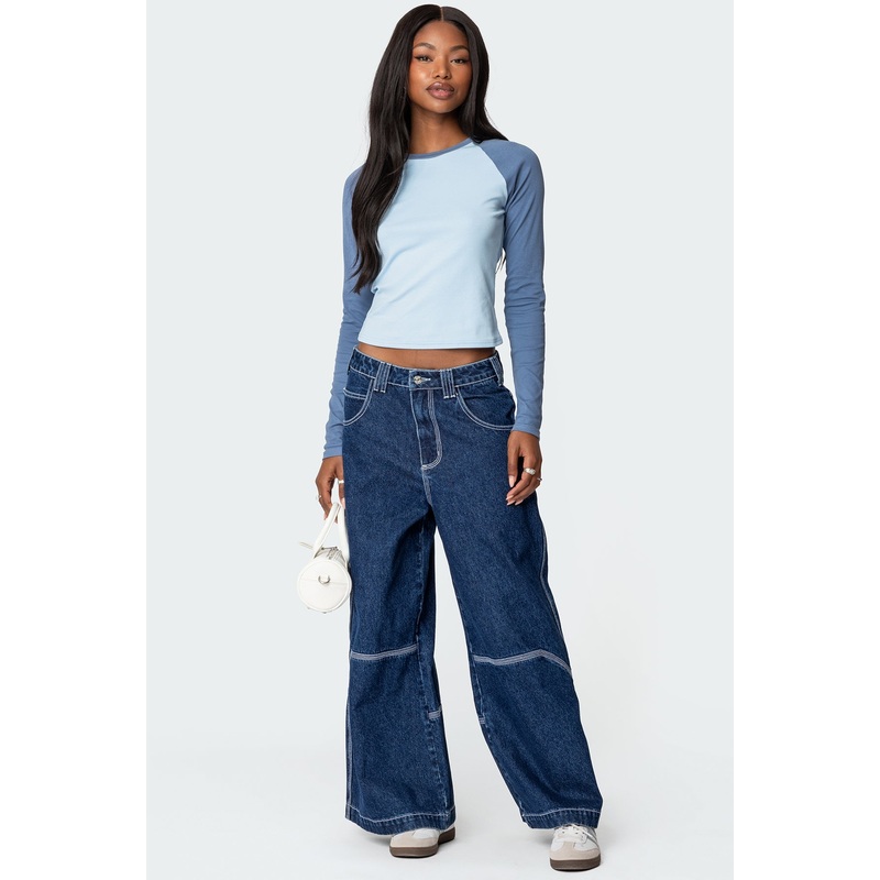 Raya Long Sleeve T Shirt BLUE XS