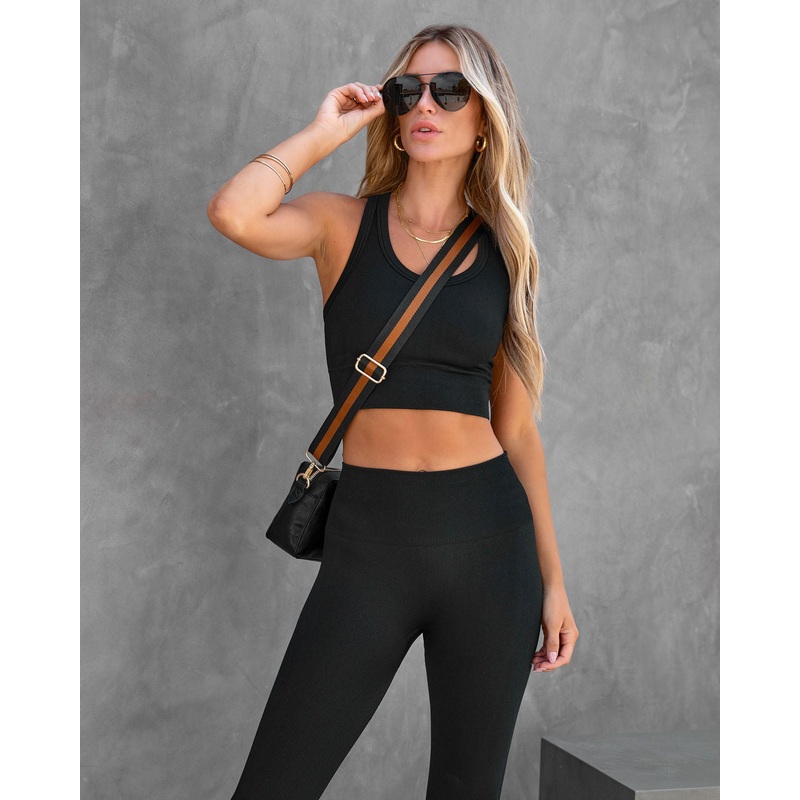 Spanx  Seamless Sculpt Chevron Ribbed Longline Medium Black XS