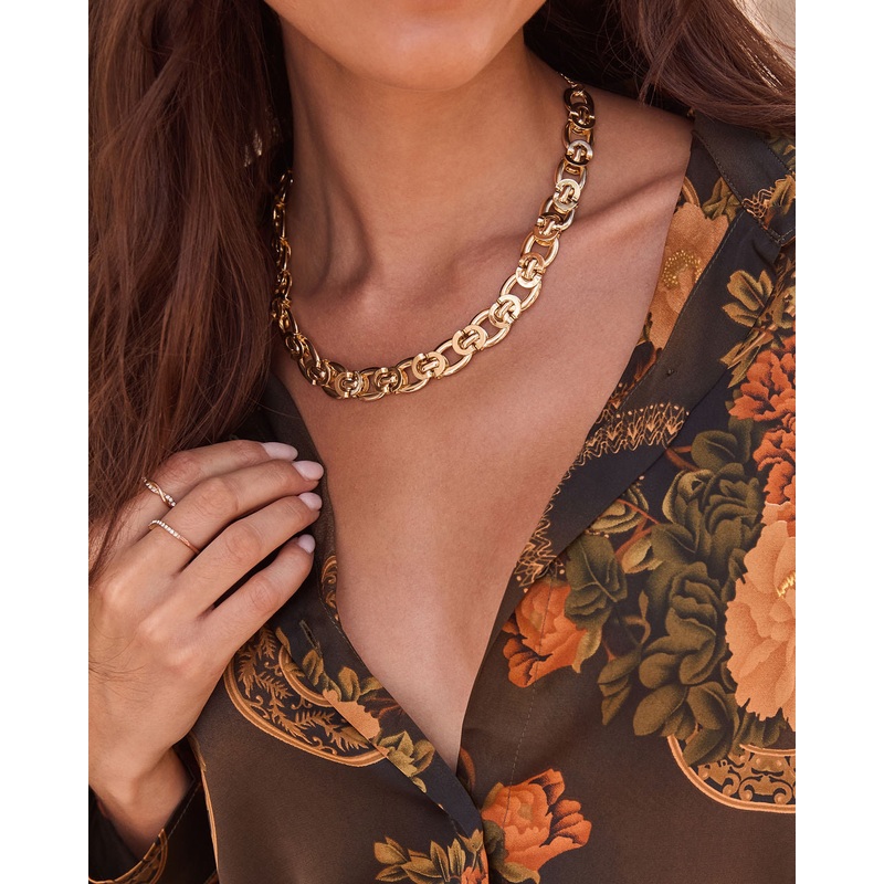 Whispered Marigold Chain Link Necklace Gold O/S
