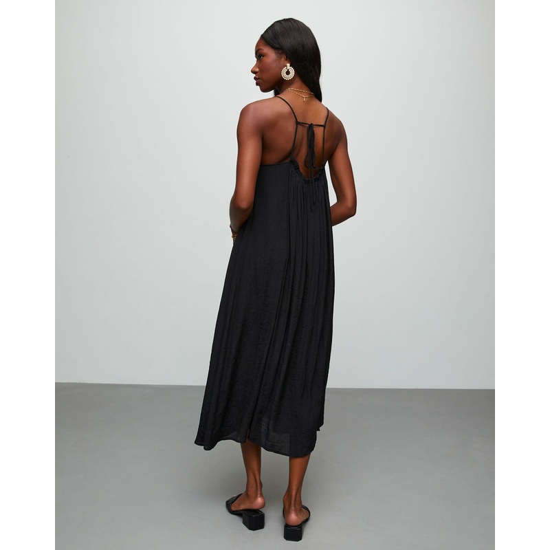 Beale Boho Midi Dress Black S