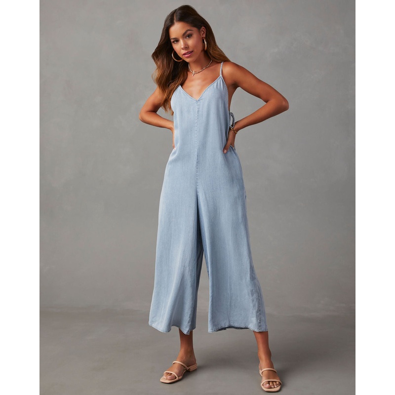 Fontana Tencel Jumpsuit Light Denim Blue S