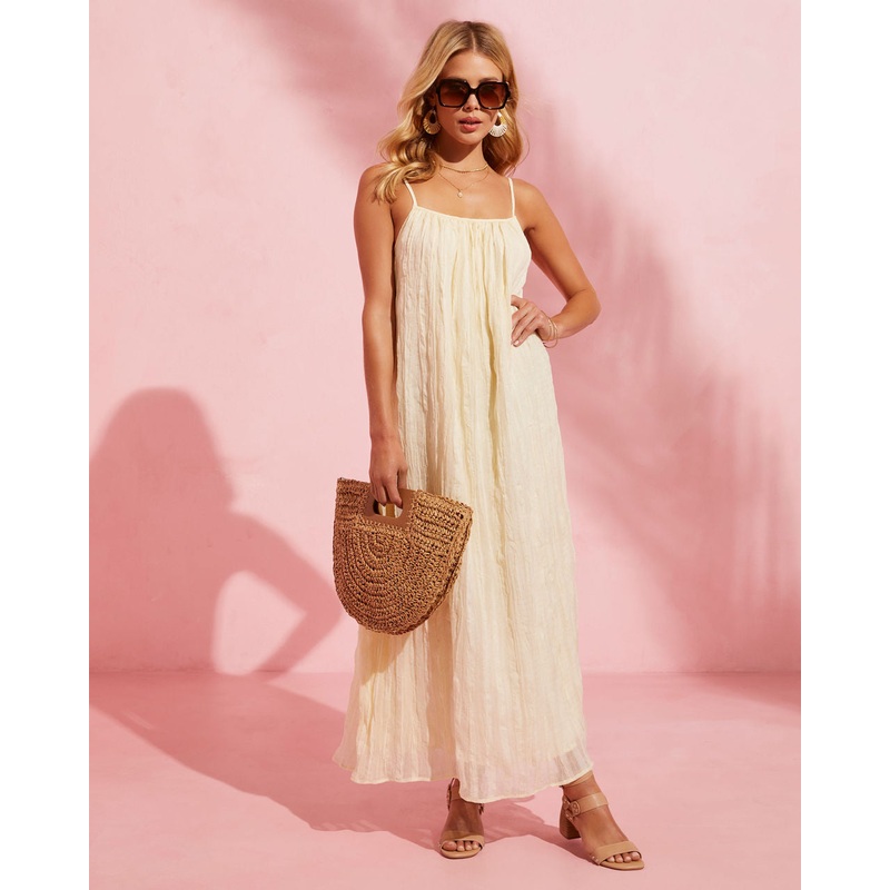 Miya Sleeveless Maxi Dress Cream XS