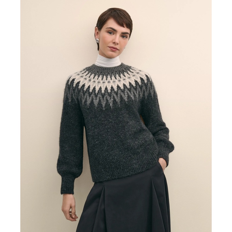 Alpaca-Wool Blend Fair Isle  Sweater