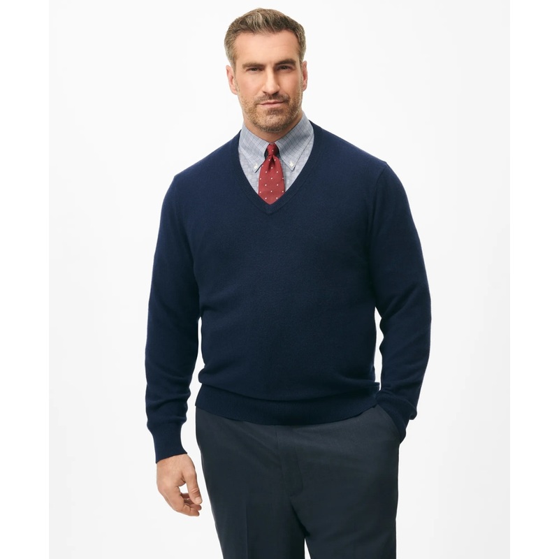 Big & Tall 3-Ply Cashmere V-Neck Sweater