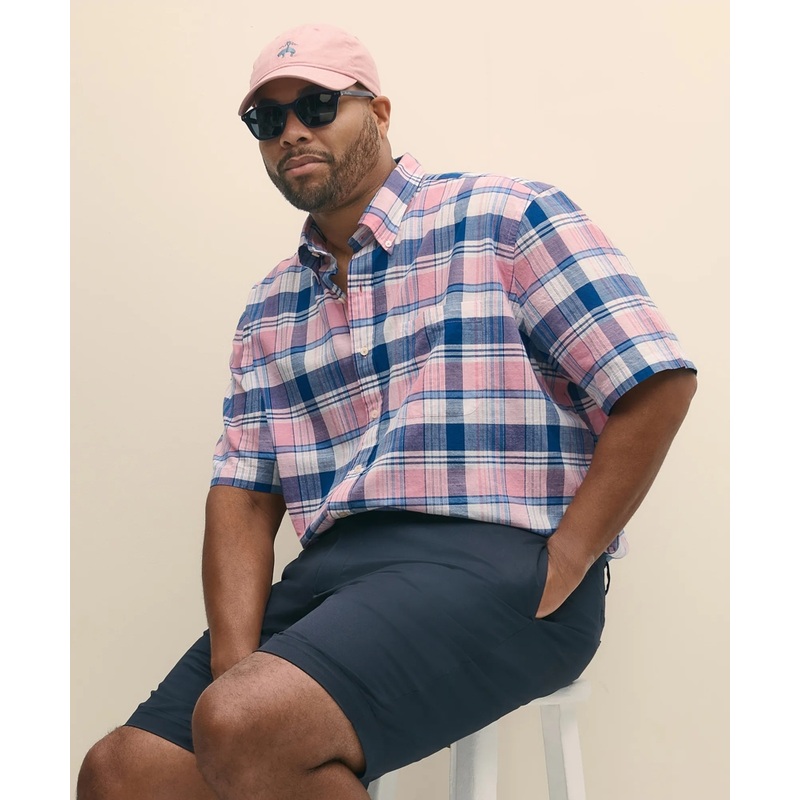 Big & Tall Cotton Madras Sport Shirt