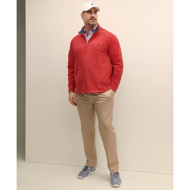 Big & Tall Cotton Sueded Jersey Half-Zip