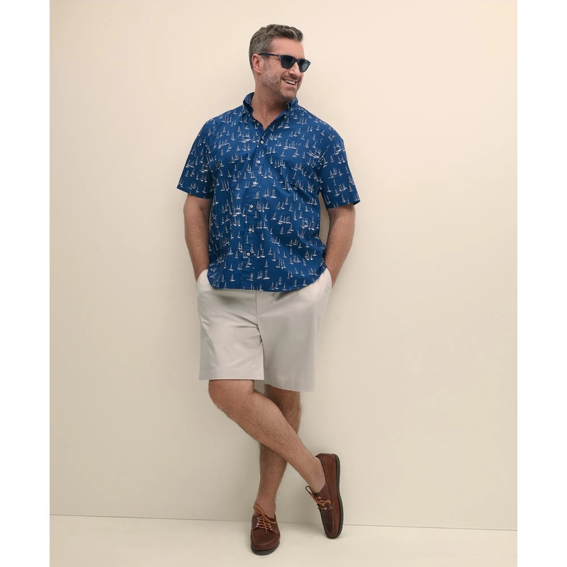 Big & Tall Friday Shirt, Short-Sleeve Poplin Sailboat