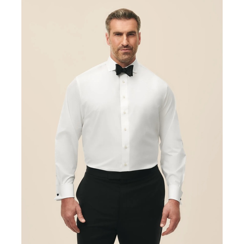Big & Tall Non-Iron Supima Cotton Poplin Londoner Collar, Tuxedo Shirt