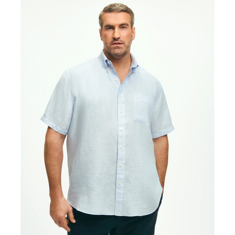 Big & Tall Sport Shirt,  Short-Sleeve Irish Linen