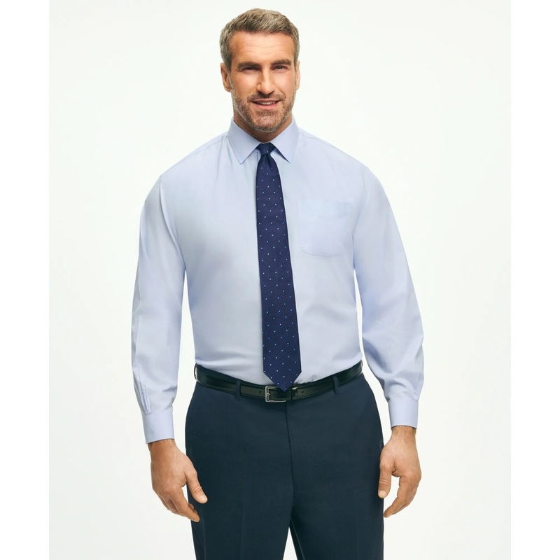Big & Tall Stretch Dress Shirt, Non-Iron Pinpoint Spread Collar
