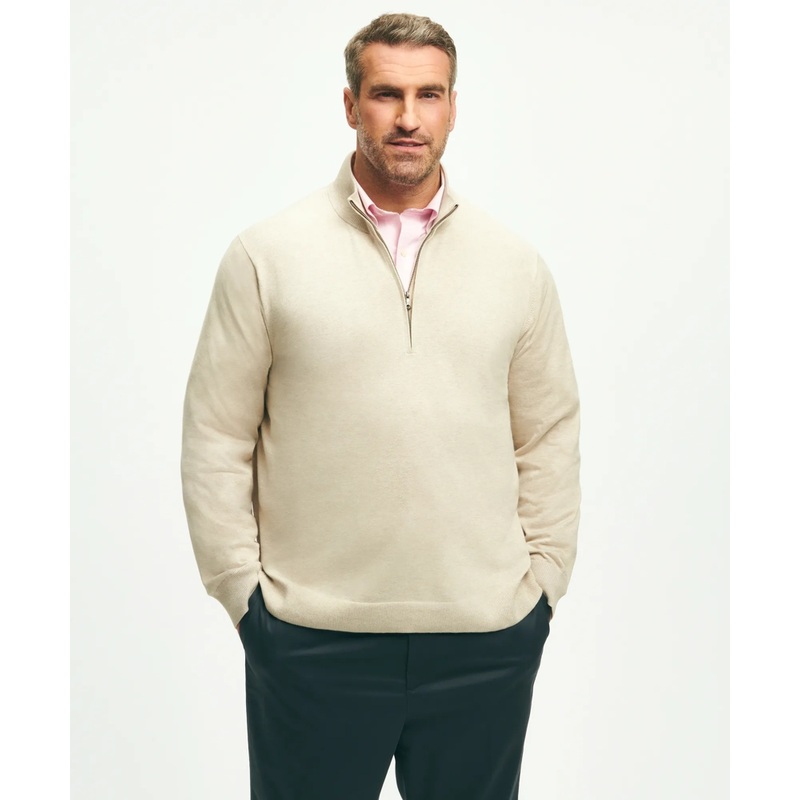 Big & Tall Supima Cotton Half-Zip Sweater