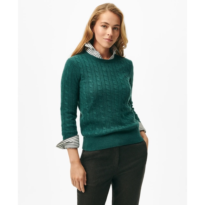 Cashmere Cable Crewneck Sweater