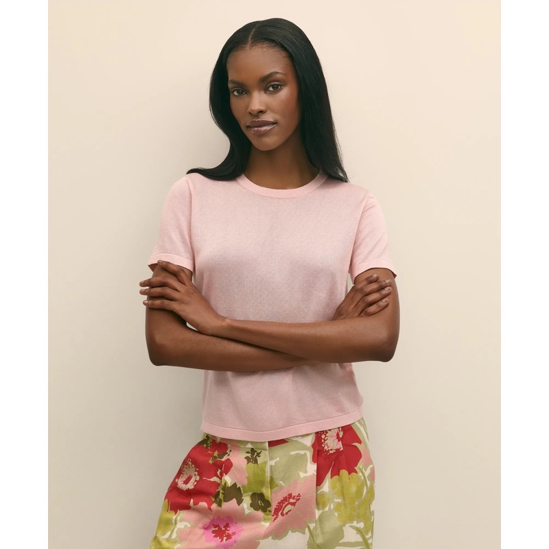 Classic Short-Sleeve Jersey Crewneck Sweater