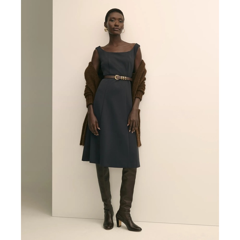 Jersey Scoop Fit-and-Flare Dress