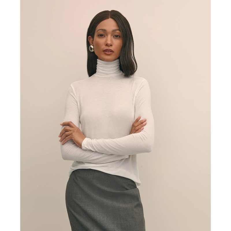 Lightweight Modal Cashmere Turtleneck