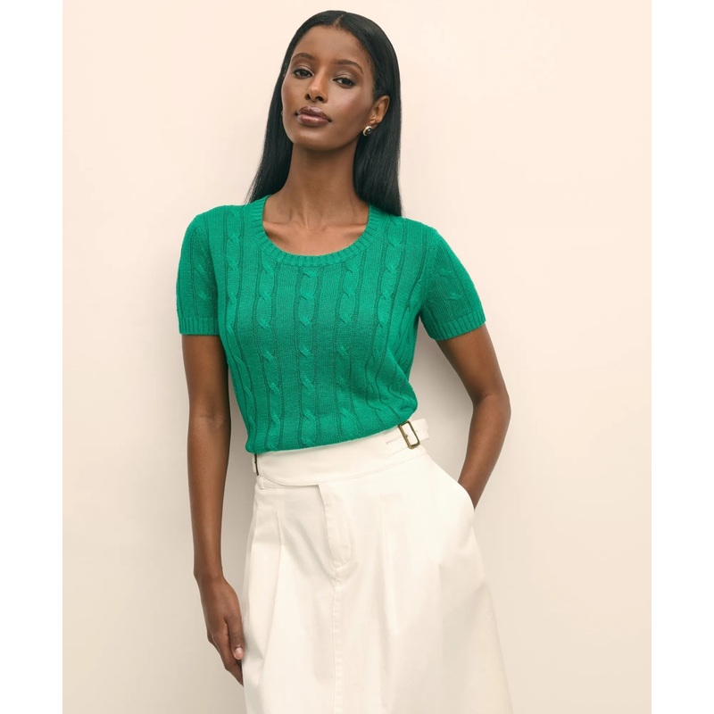 Linen Cable Short-Sleeve Shell