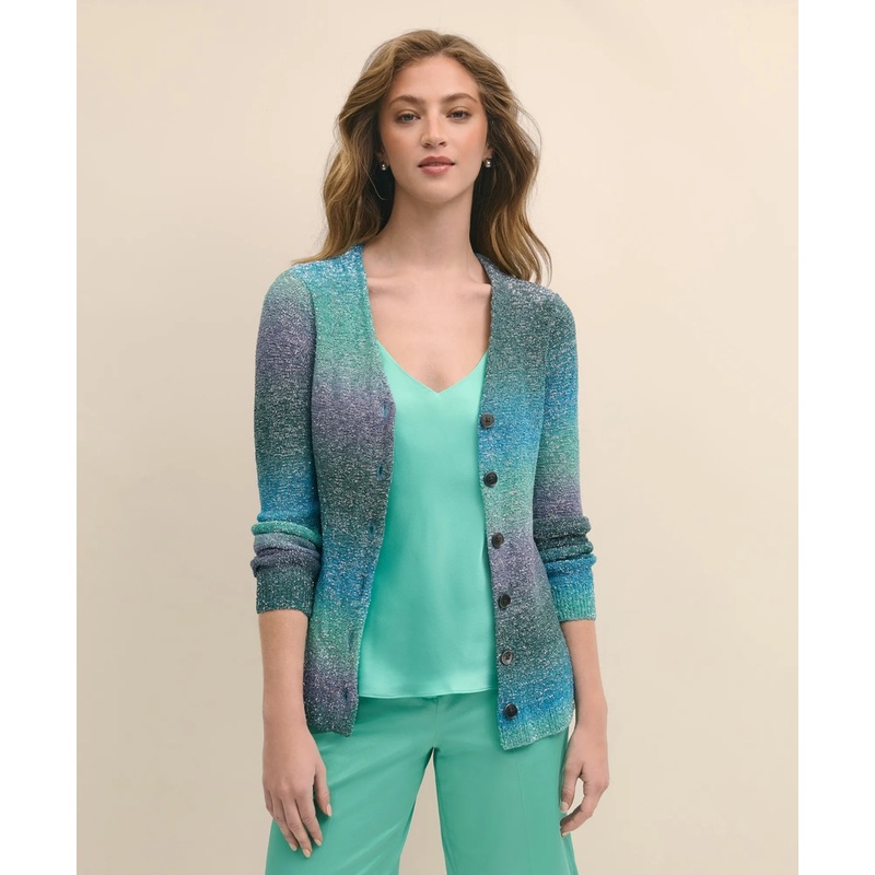 Ombre Sequin Embellished V-Neck Cardigan