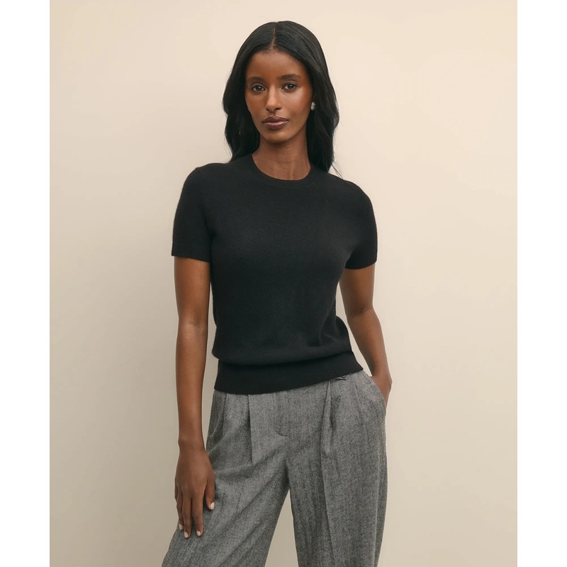 Short-Sleeve Shell Sweater in Cashmere