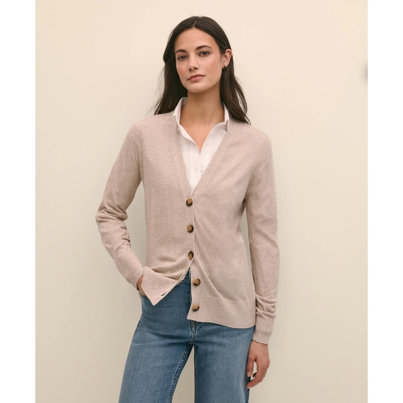 Silk Marled Knit Relaxed Cardigan