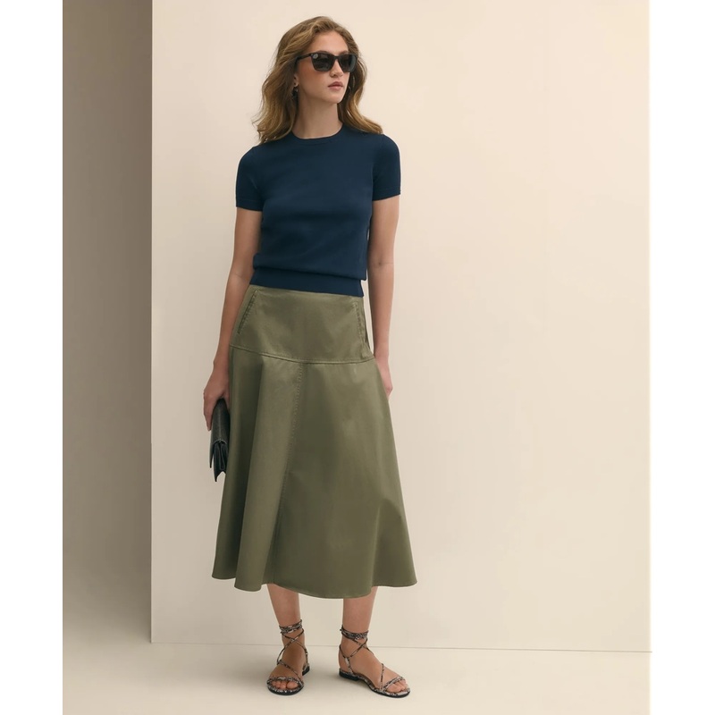 Supima Cotton Jersey Short-Sleeve Sweater