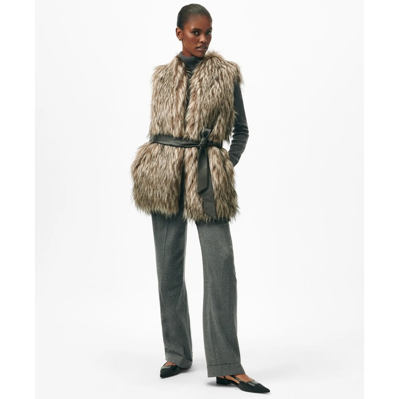 Belted Faux Fur Vest