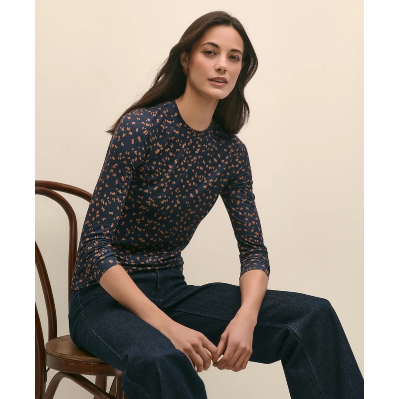 Buttery Soft Long-Sleeve Tee in Abstract Print