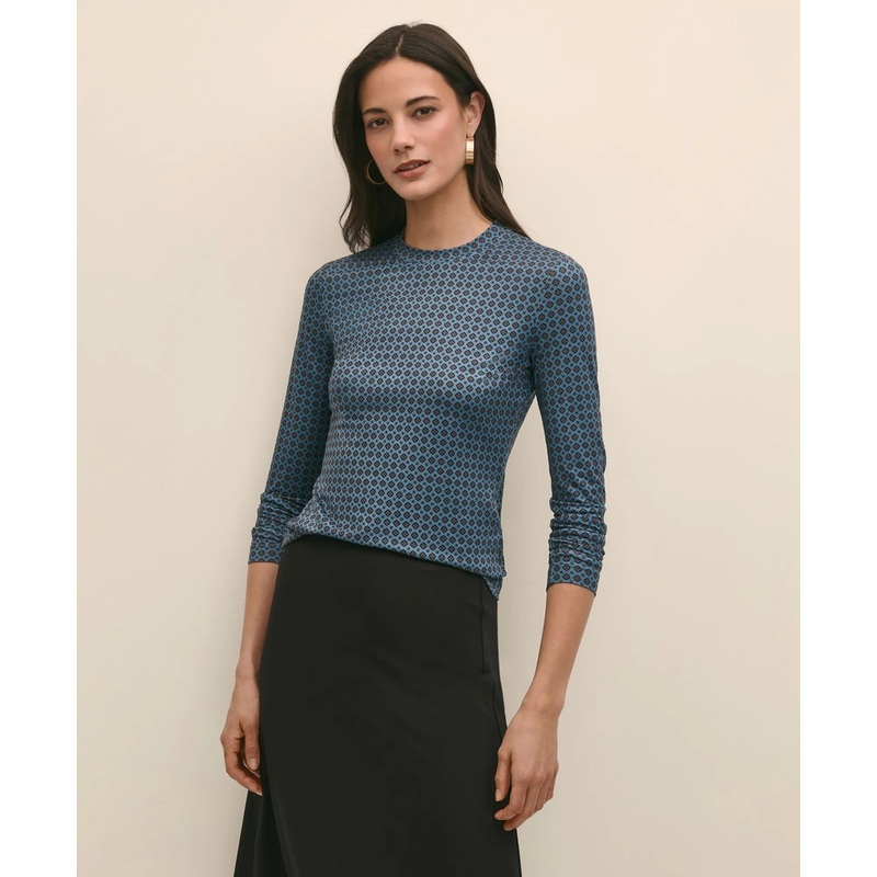 Buttery Soft Long-Sleeve Tee in Foulard Print