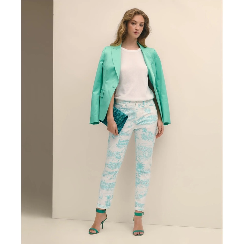 Cotton Dobby Bermuda Toile 5-Pocket Pants