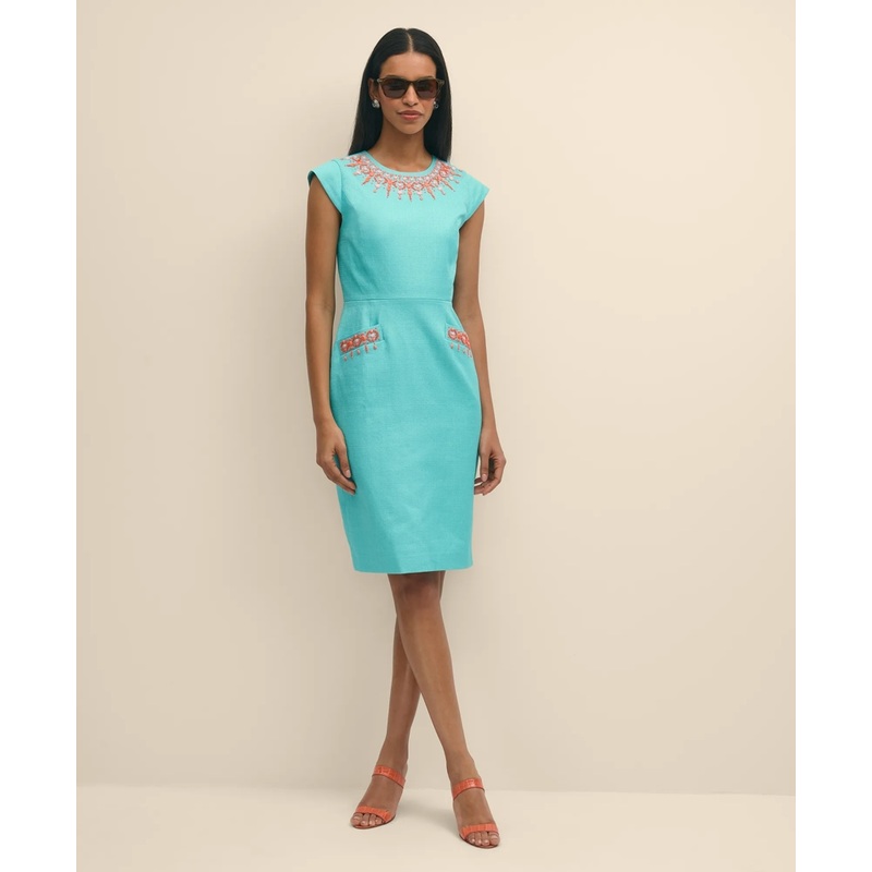 Cotton Embellished Sheath Dress