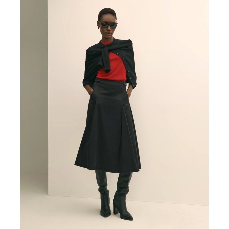 Cotton Twill A-Line Skirt