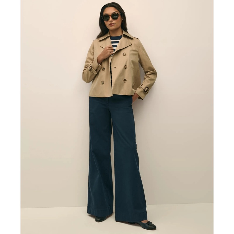 Cotton Twill Wide-Leg Pant