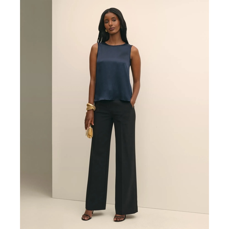 Crepe Wide-Leg Pants
