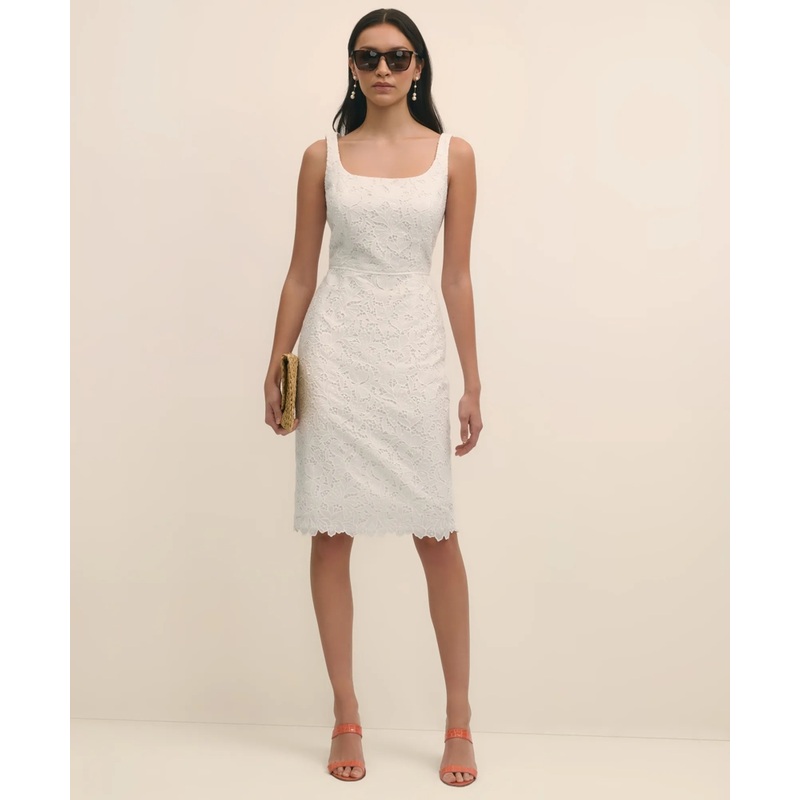 Floral Lace Overlay Sheath Dress