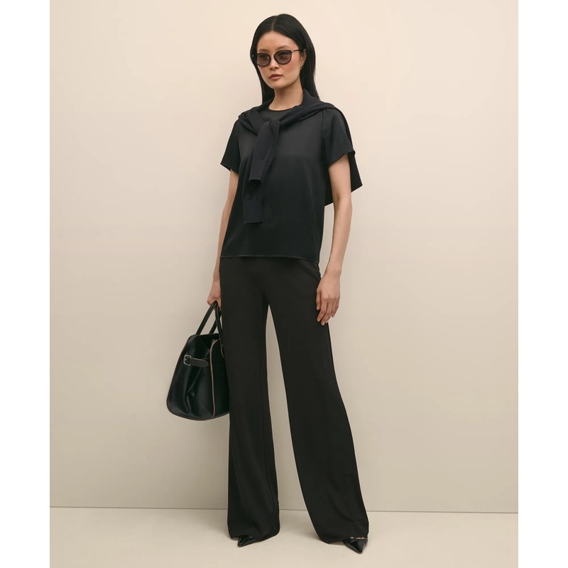 High-Waisted, Elastic Back Matte Jersey Pants