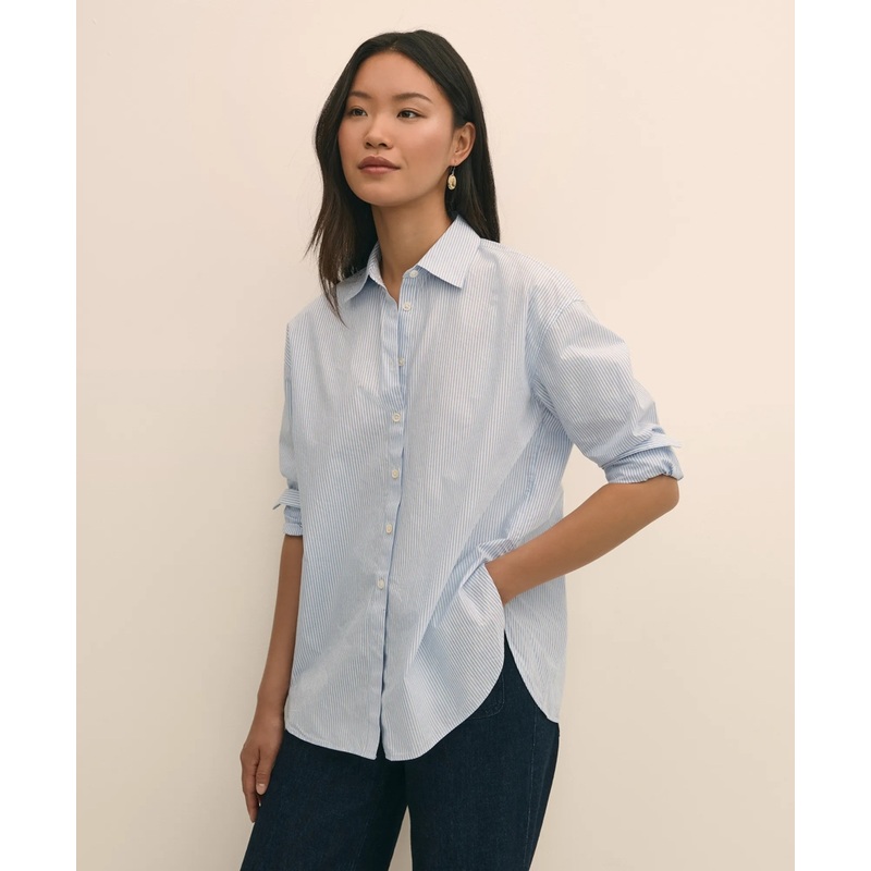 Oversized Cotton Pinstripe Shirt