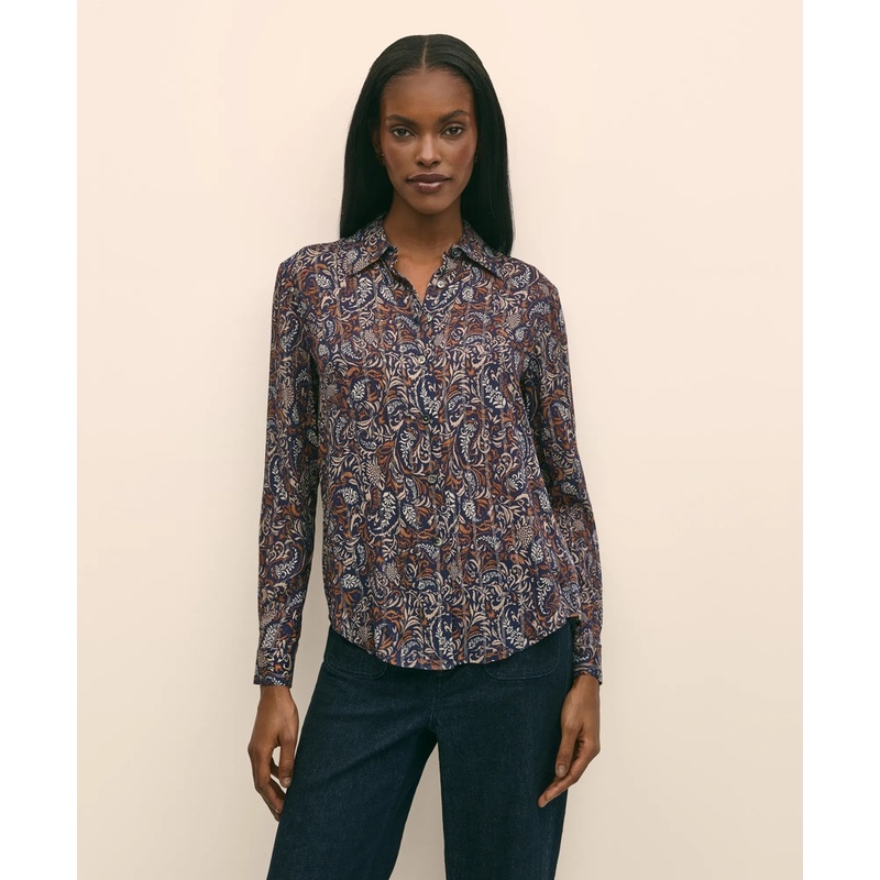 Paisley Shimmer-Stripe Shirt