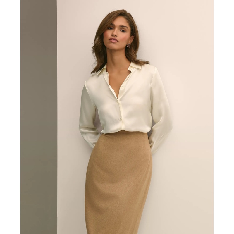 Relaxed Fit Silk Charmeuse Blouse