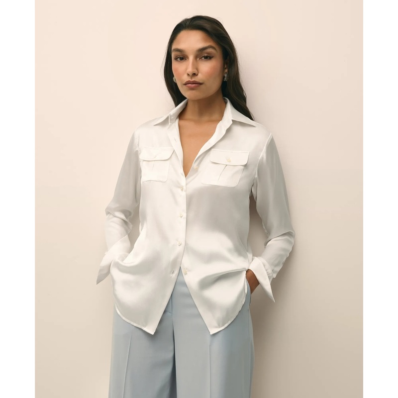 Relaxed Utility Blouse in Washable Silk