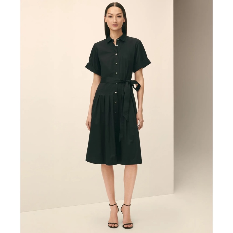 Signature A-Line Cotton Sateen Shirt Dress