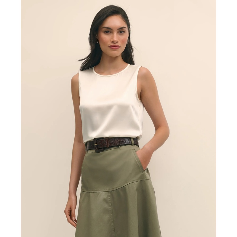 Sleeveless Shell in Washable Silk