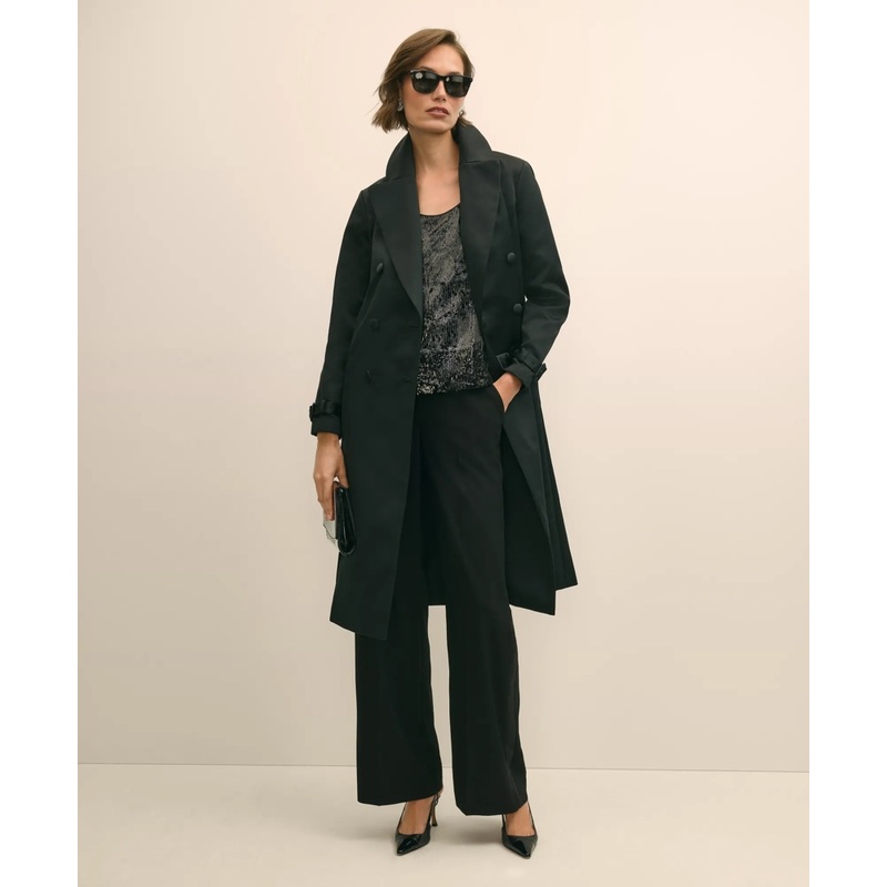 Taffeta Belted Trench Coat