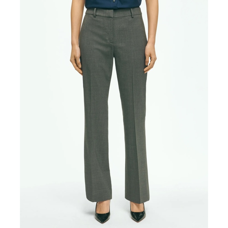 The Essentials Brooks Brothers Stretch Wool Flare Leg Trousers