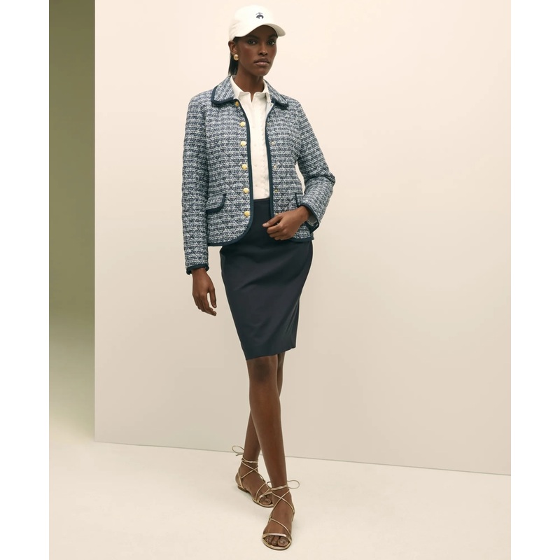 Tweed-Print Tipped Jacket