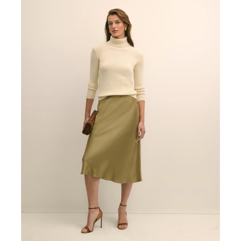 Viscose Bronze-Gold Slip Skirt
