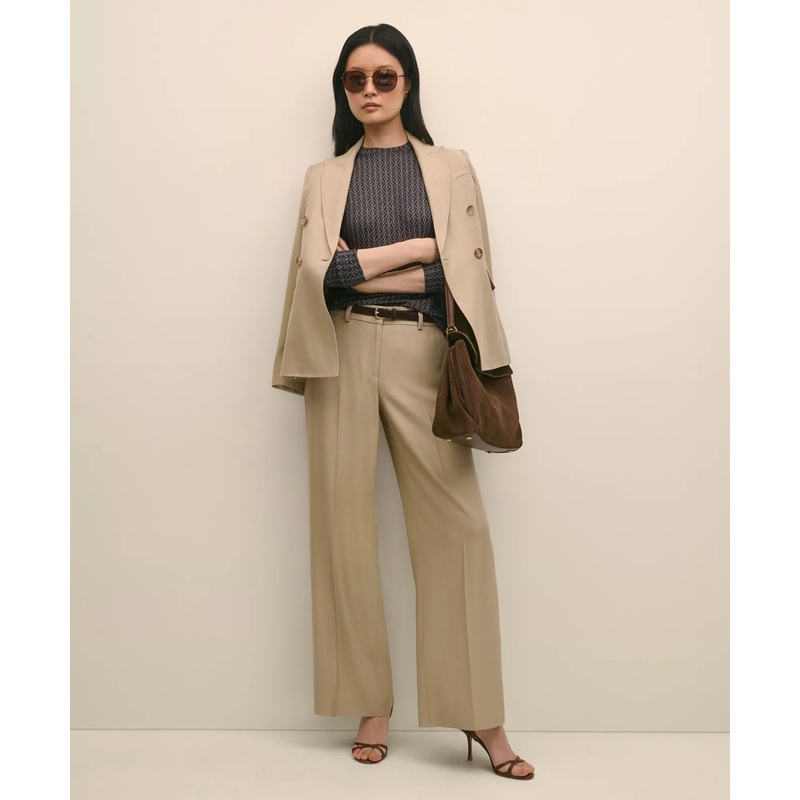 Wool-Blend Wide-Leg Pants